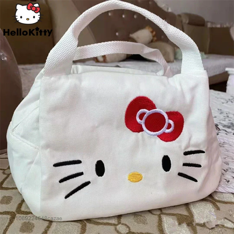 Sanrio Hello Kitty Cute Cartoon Handbag Canvas Large Capacity Underarm Bag 2022 New Keep Warm Waterproof Tote Bag For Women Y2k