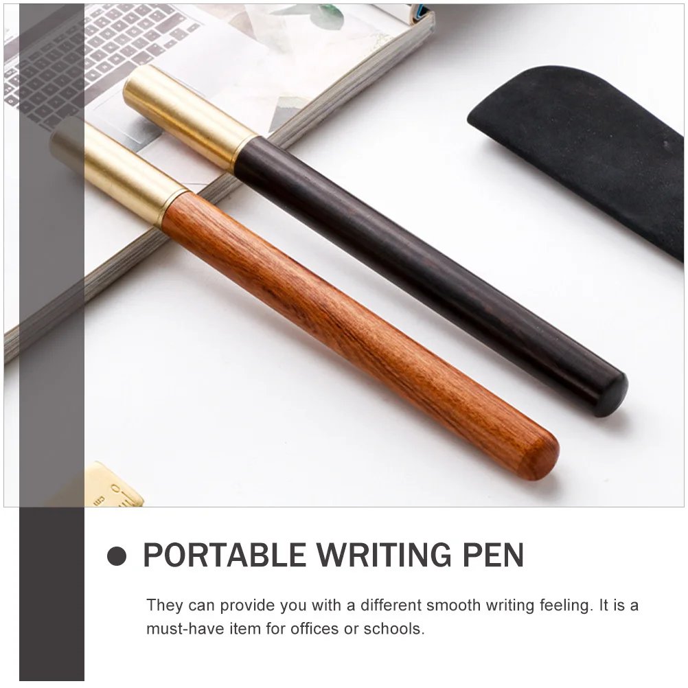 

2pcs Black Ebony Sign Pen Smooth Gel Ink Refillable Business Pens Comfort Grip For Office School Writing Portable Instrument