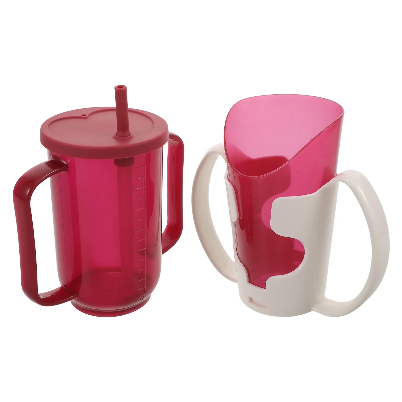 

2pcs Bedridden Care Cup 250Ml Spill-Proof For Elderly Lightweight Sipping Mug For Seniors With Dysphagia Adult Drinking Cup
