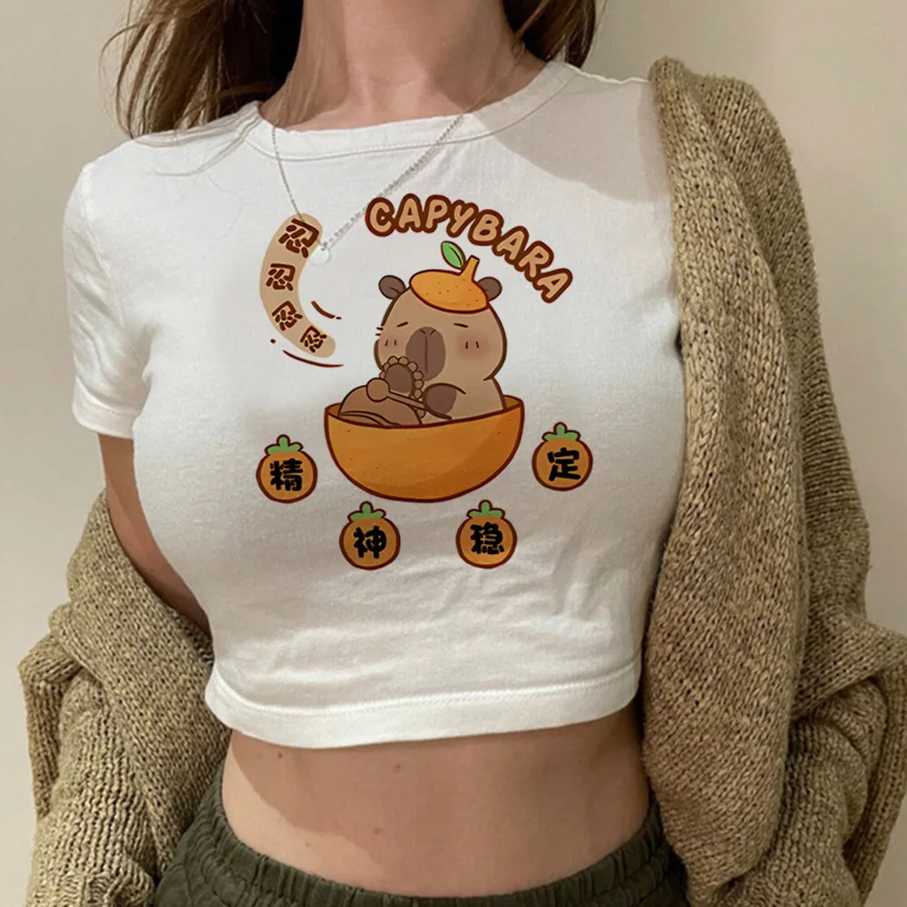 Capibara Capybara crop top shoujo goth manga baddie jojifuku grunge t shirt cheap scene  clearance sales 2000s cute