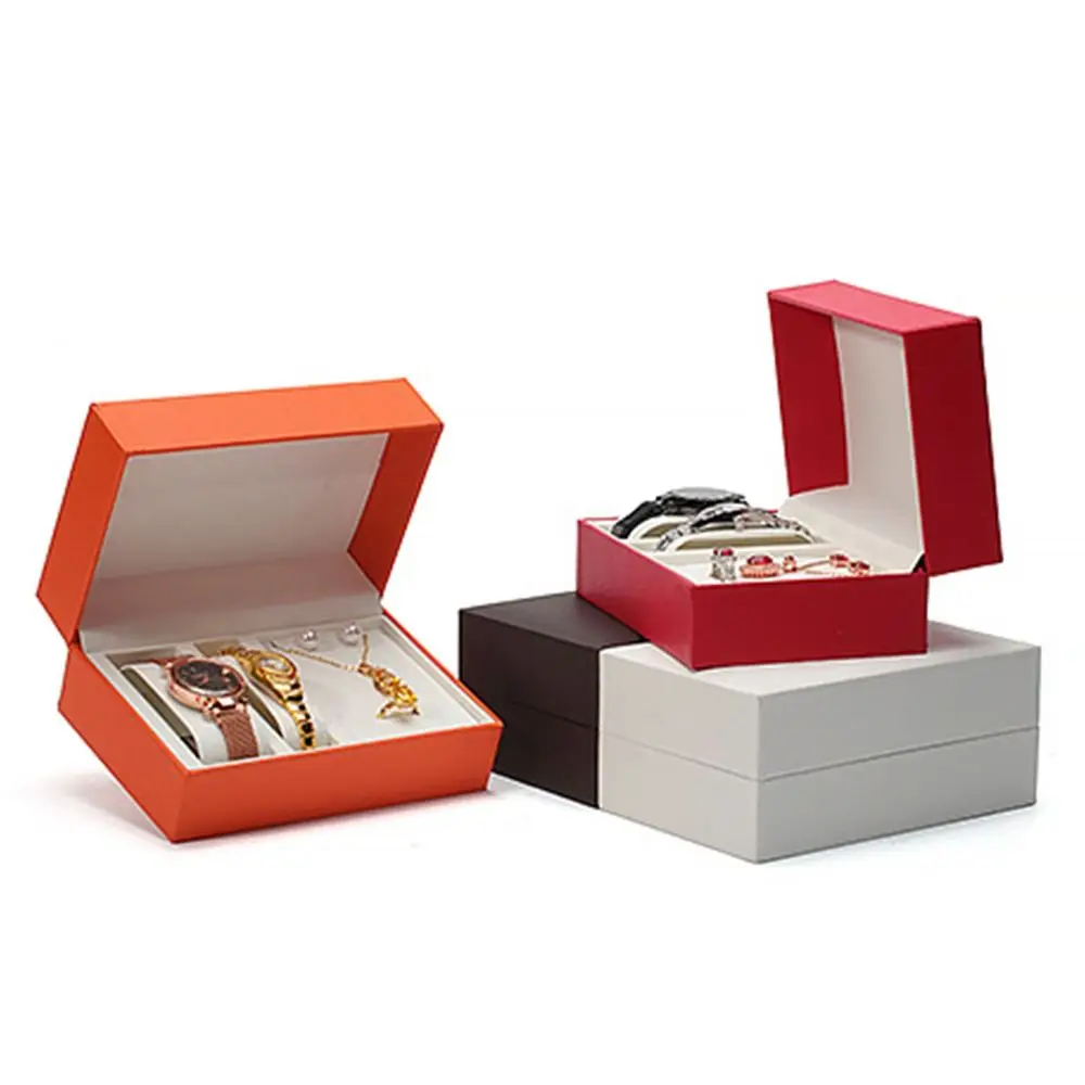 Dust Proof PU Leather Portable Jewelry Storage Case Zipper Watch Box Display Box Container Case