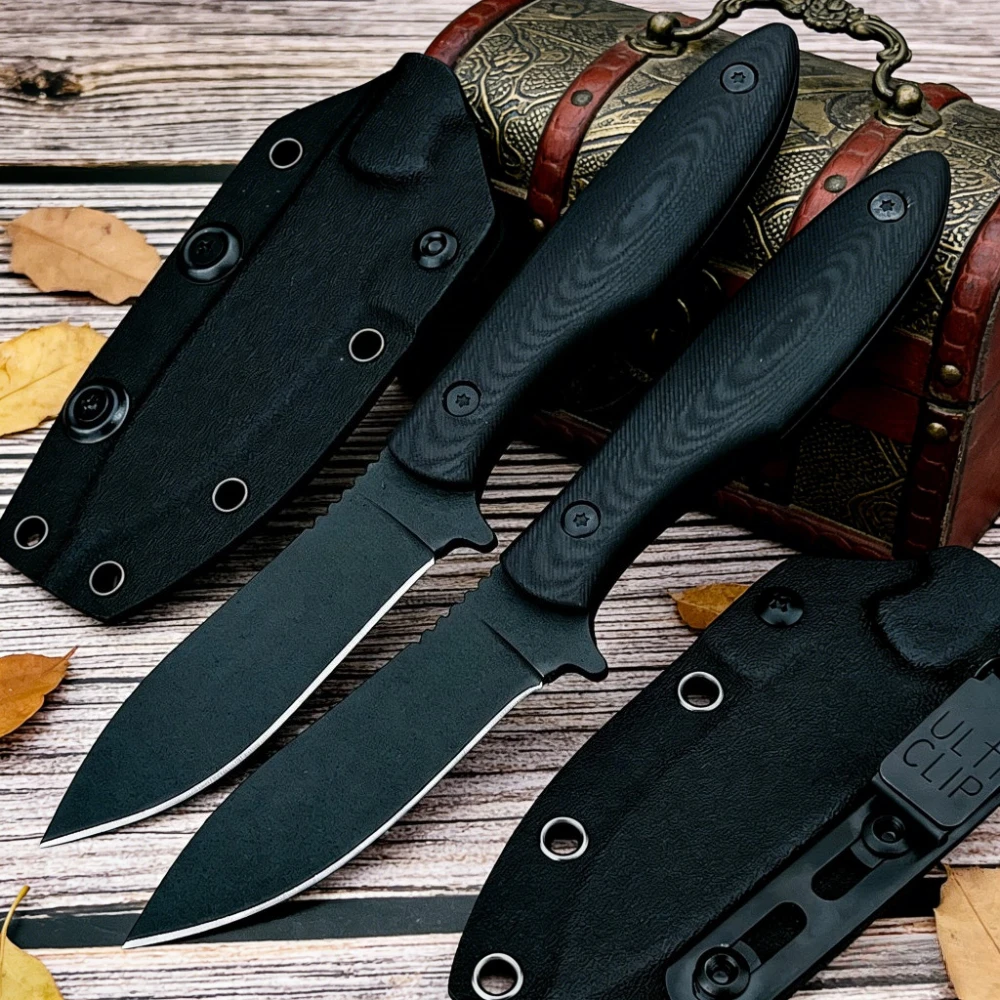 

New High Hardness Outdoor Fixed Blade Knife with Sheath 8Cr13Mov Blade G10 Handle Bush Camping Knife Multi-Purpose Carrying Tool