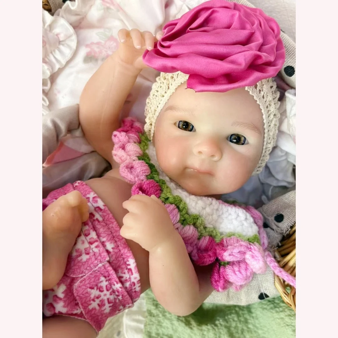 

13-дюймовая кукла с открытым ртом Bettie bebés reborn de silicona Realista Girl Doll с моющимся телом, 3D окрашенная кожа, реалистичная кукла для новорожденных