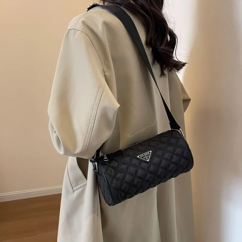 

Oxford Cloth Horizontal Cylinder Crossbody Bag Women - Niche Pillow Tote Large Capacity Versatile Shoulder Crossbody Daily Use