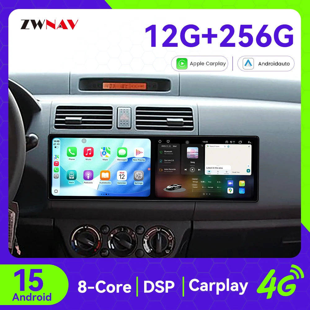 Dual 10.1 Inch Touch Screen Carplay Car Radio For Suzuki Swift 2005-2010 Android 15 GPS Navigation Multimedia Player Head Unit