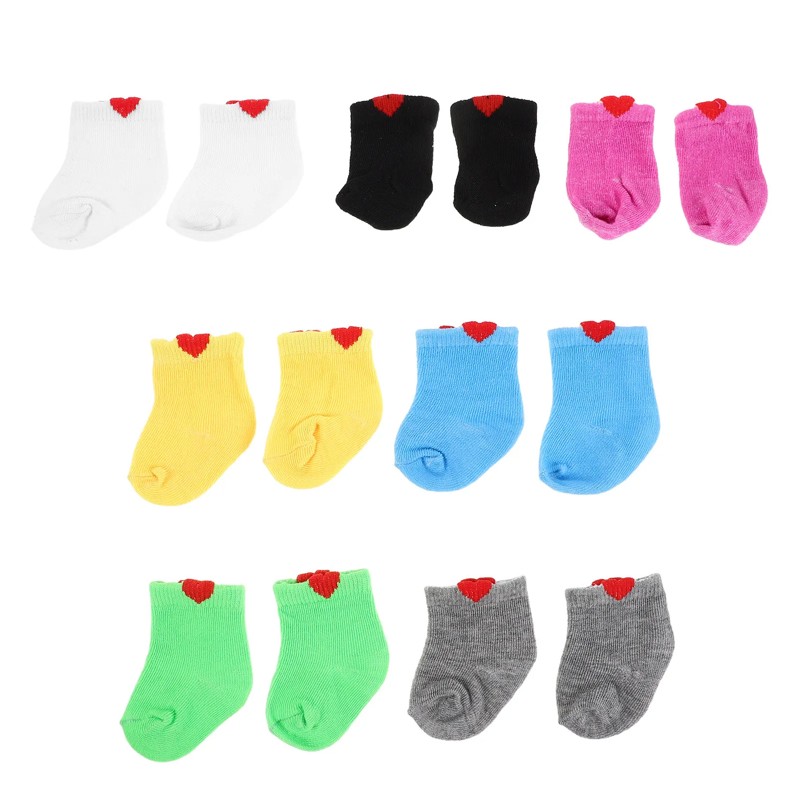 

7 пар разноцветных носков для кукол, аксессуары для 18-дюймовых американских фигурок, одежда для игр, украшения для игровых домиков