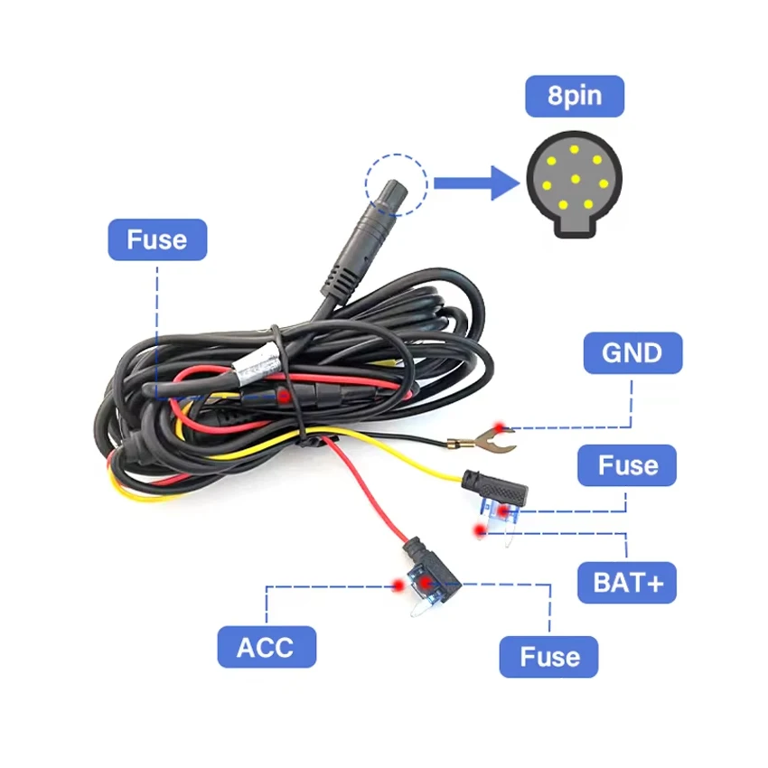 Easy to Install Car DVR Driving Recorder Wiper Cable For Mercedes-Benz For BMW For Volkswagen For Volvo For JEEP, fuse ACC Cable
