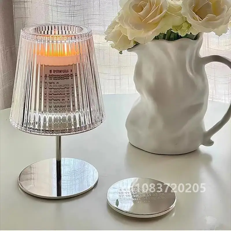 Table Candle Holders Stand Lamp Glass Lantern Candle Holders Nordic Style Transparent Glam Luxury Kaarshouder Wedding Decoration