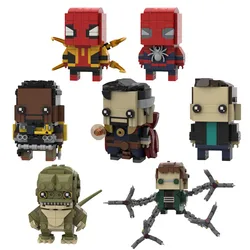 MOC Marvel Spider-Man movie series characters Q version square boy children's educational DIY puzzle desktop ornaments figure