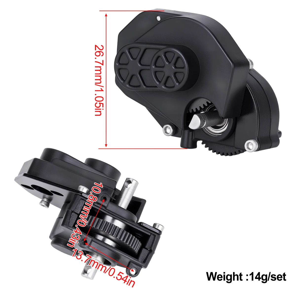 Plastic Complete Gearbox Transmission Assembled for Axial SCX24 Deadbolt C10 JLU Gladiator Bronco Wrangler C10 1/24 RC Crawler