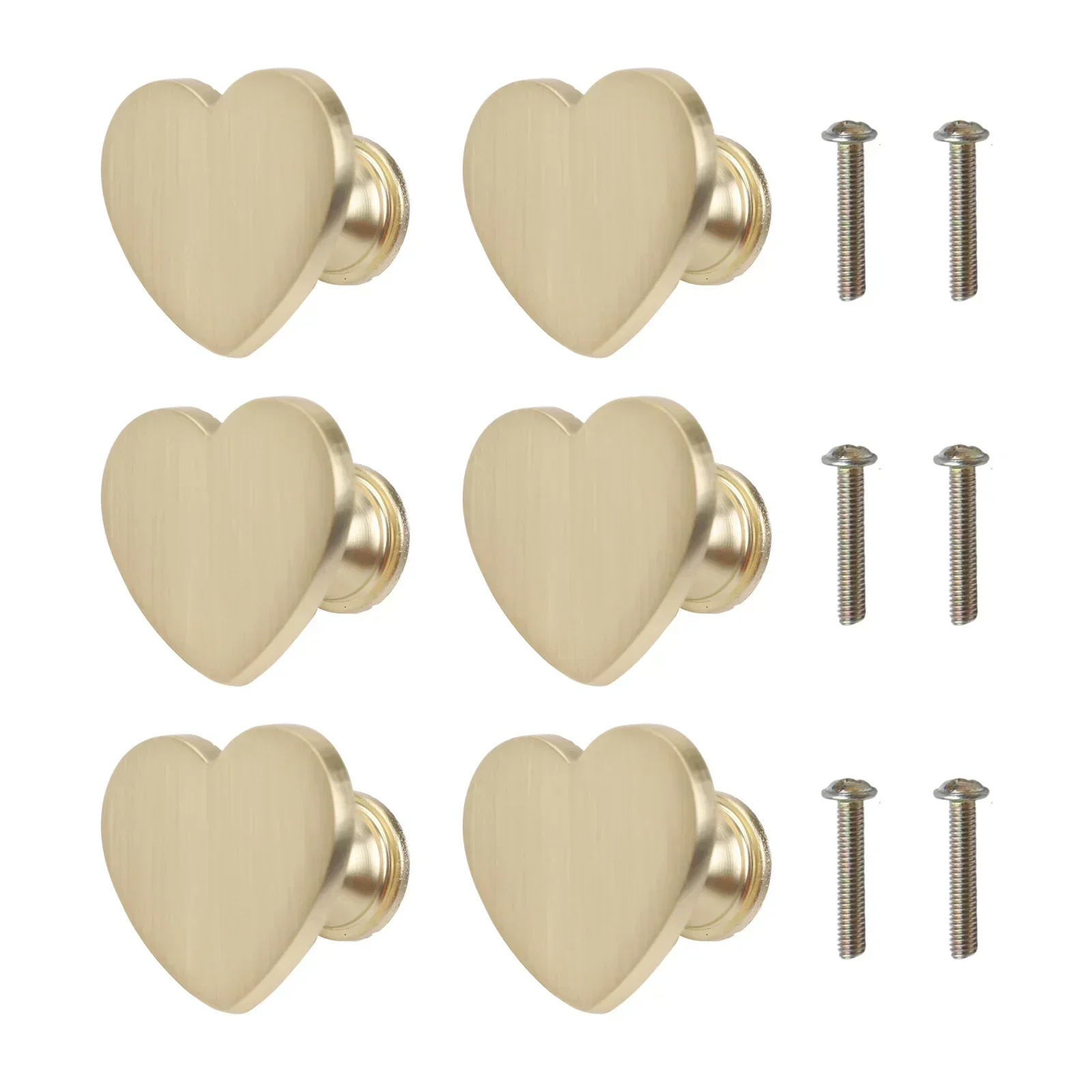 

Набор из 6 ручек шкафа из цинкового сплава в форме сердца для ящиков, дверей, шкафов, в комплект входят винты для простой установки