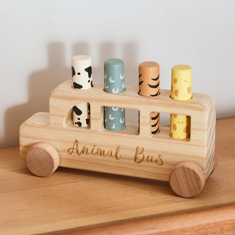 Montessori Spielzeug Baby Finger Feine Sport Spiel Tier Haut Erkenntnis Pädagogisches Spielzeug Keine Bpa Holz Bus Presse Bounce Spielzeug Kind Geschenk – Detail 4