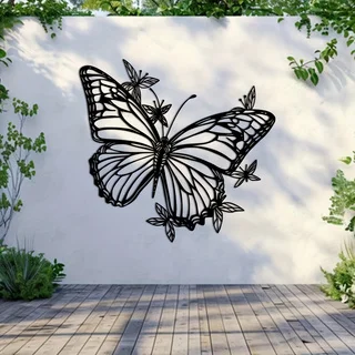 Escultura artística de pared de mariposa de metal estilo Art Deco, decoración de pared de salón y dormitorio, creativa, moderna, inspirada en animales, 1 ud.