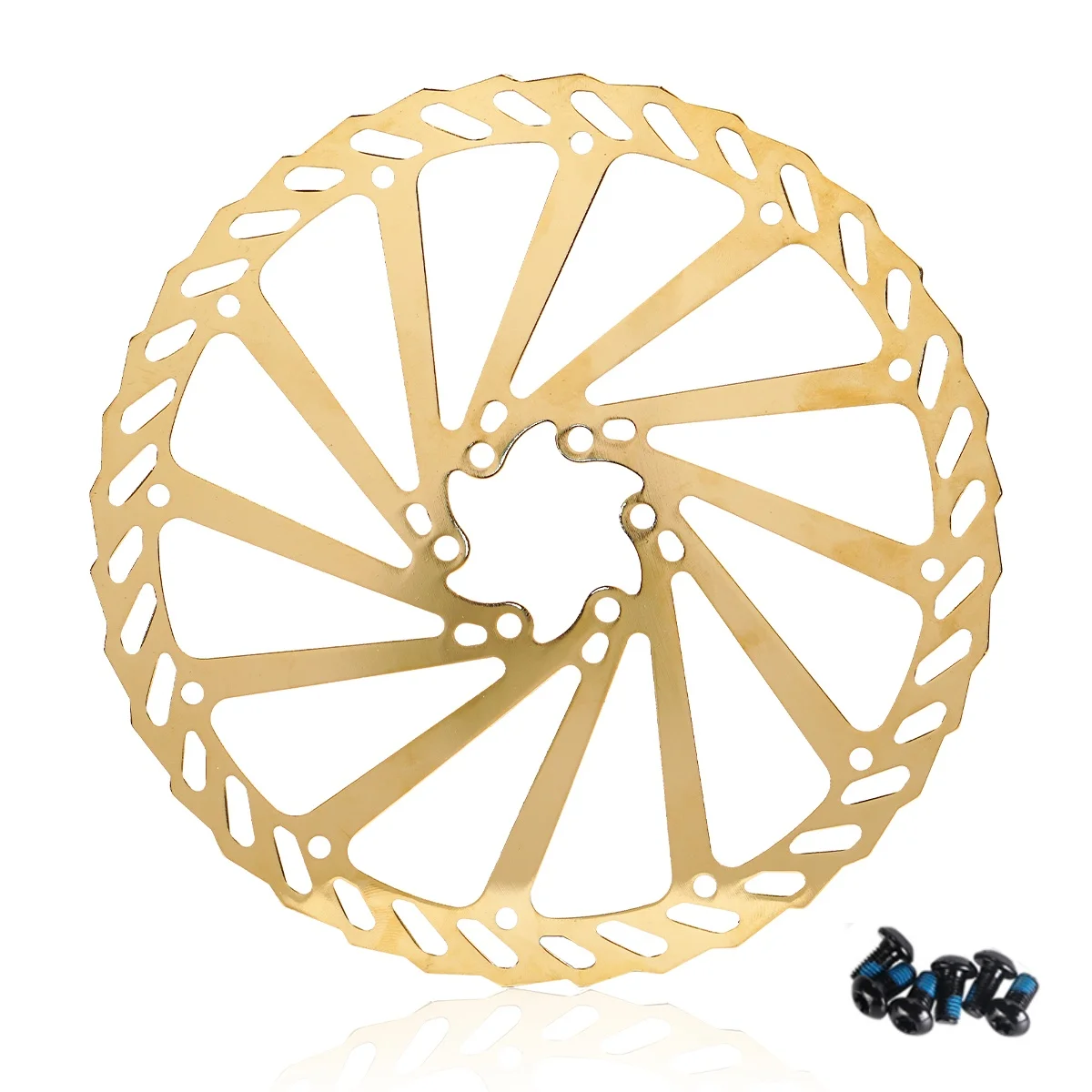 SUNTNUR Tainless Steel Gold Bicycle Brake Rotor 203 MM/180 MM/160 MM 1 Piece