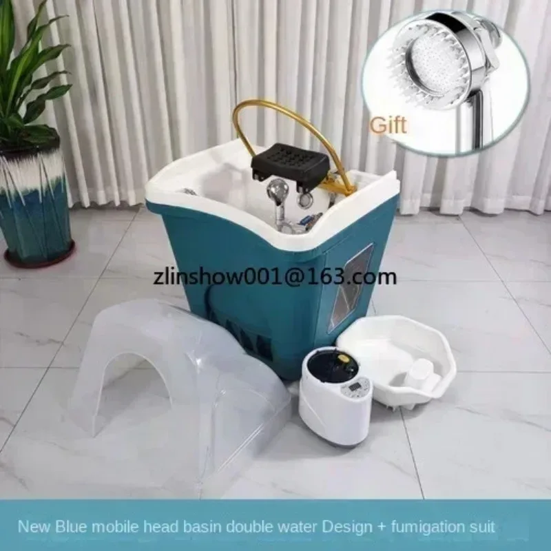 Mobile Shampoo Basin with Water Circulation Fumigation Beauty Salon Use