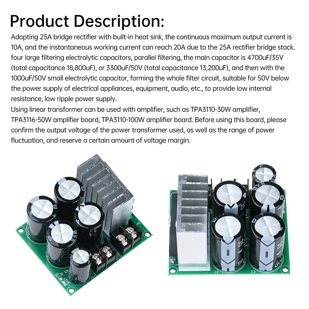 وحدة طاقة واحدة لوحة مرشح المعدل لوحة الطاقة غير المنظمة مكبر للصوت الحد الأقصى لتيار 10A لكل لوحة الطاقة دروبشيب #3