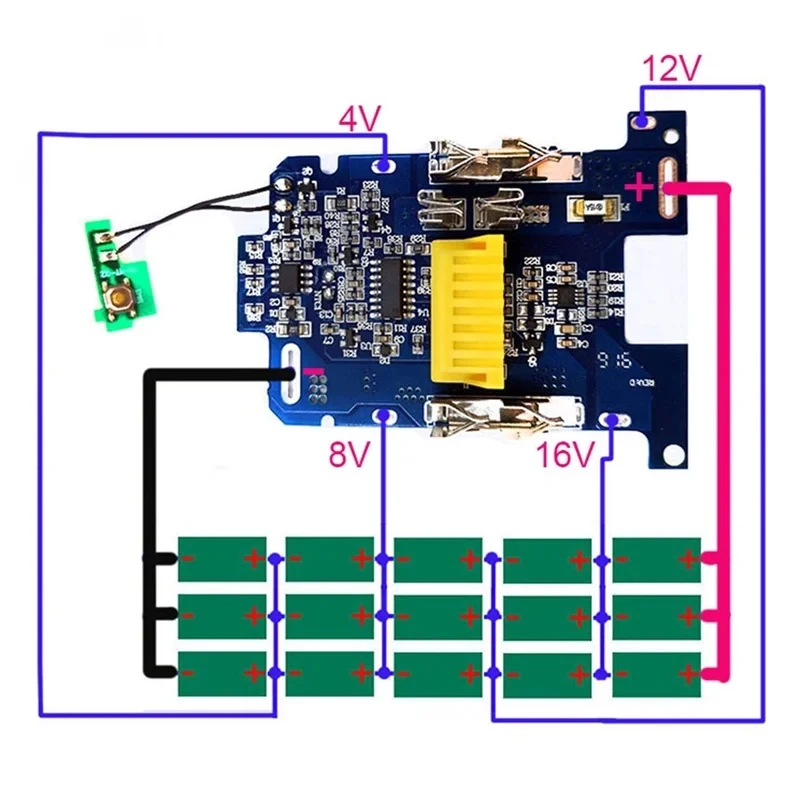 Imagem -03 - Li-ion Battery Case Proteção de Carregamento Circuit Board Label Box para Makita 18v Bl1830 3.0ah 5.0ah Led Bateria Indicador