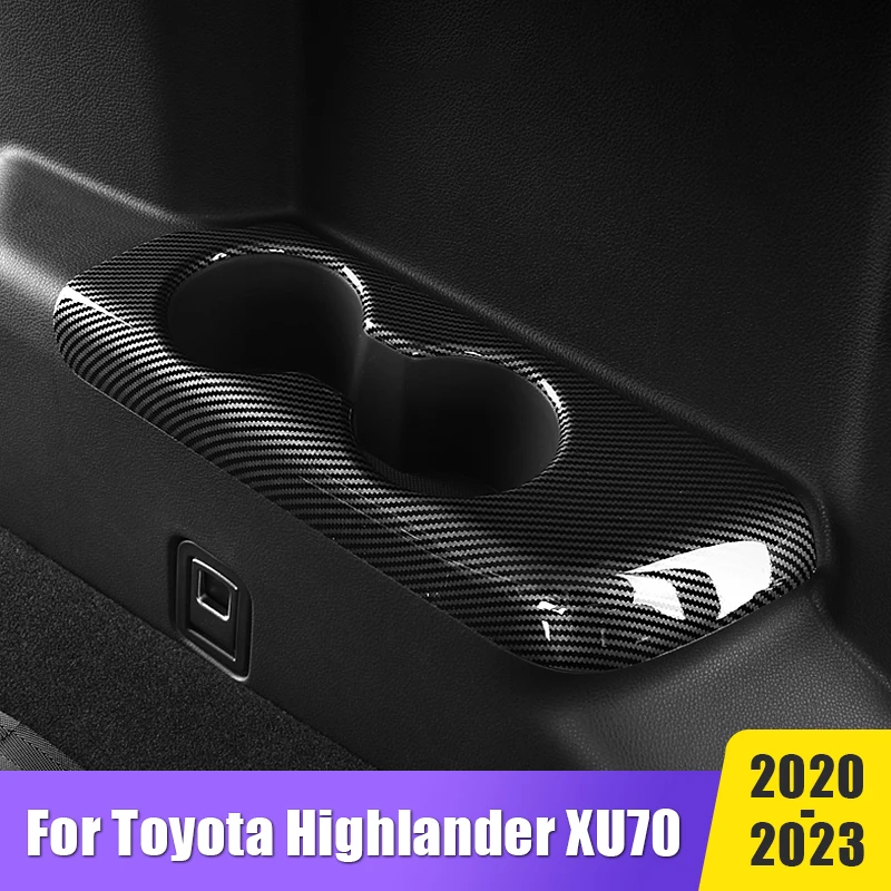 

For Toyota Highlander Kluger XU70 2020 2021 2022 2023 Car Third Drain Cup Panel Water Cup Holder Frame Protector Trim Accessory