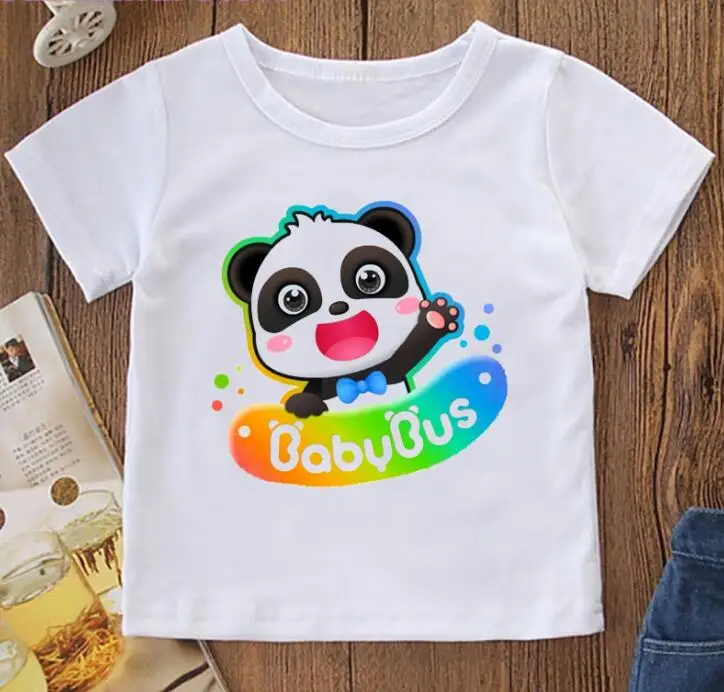 

Rainbow Babybus Panda Graphic Print Best Tshirt Girls/Boys Clothes Summer Short Sleeve T Shirt Harajuku Kawaii Children Clothing