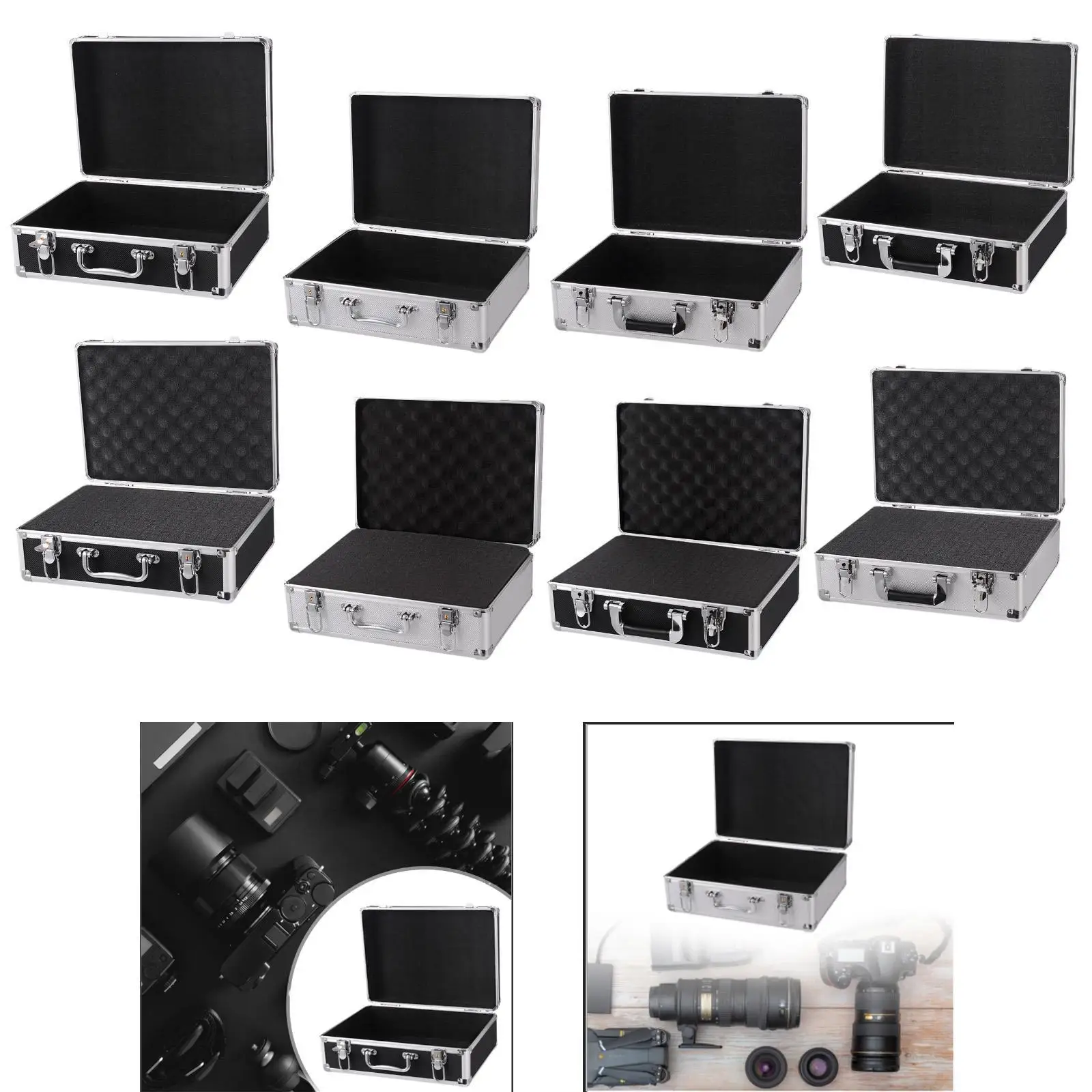 Estuche de Transporte Multifuncional de Aleación de Aluminio, Maletín Ligero, Estuche de Exhibición, Caja de Herramientas Portátil, Estuche de Almacenamiento de Aluminio