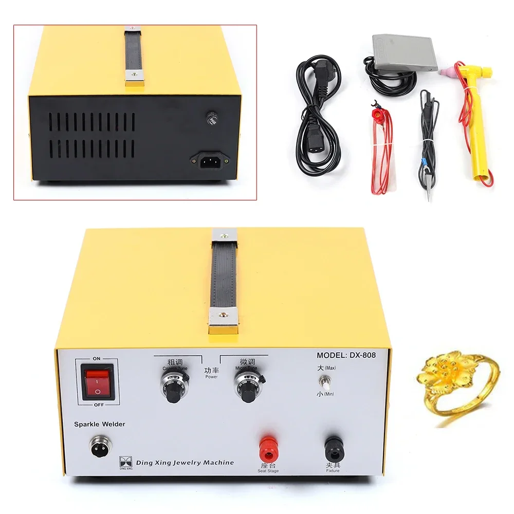 80A DX-808 Pulse Sparkle Spot Welder Gold Silver Jewelry Machine Tool 220V 80A Electric Pulse Spot Welder Machine Gold Silver