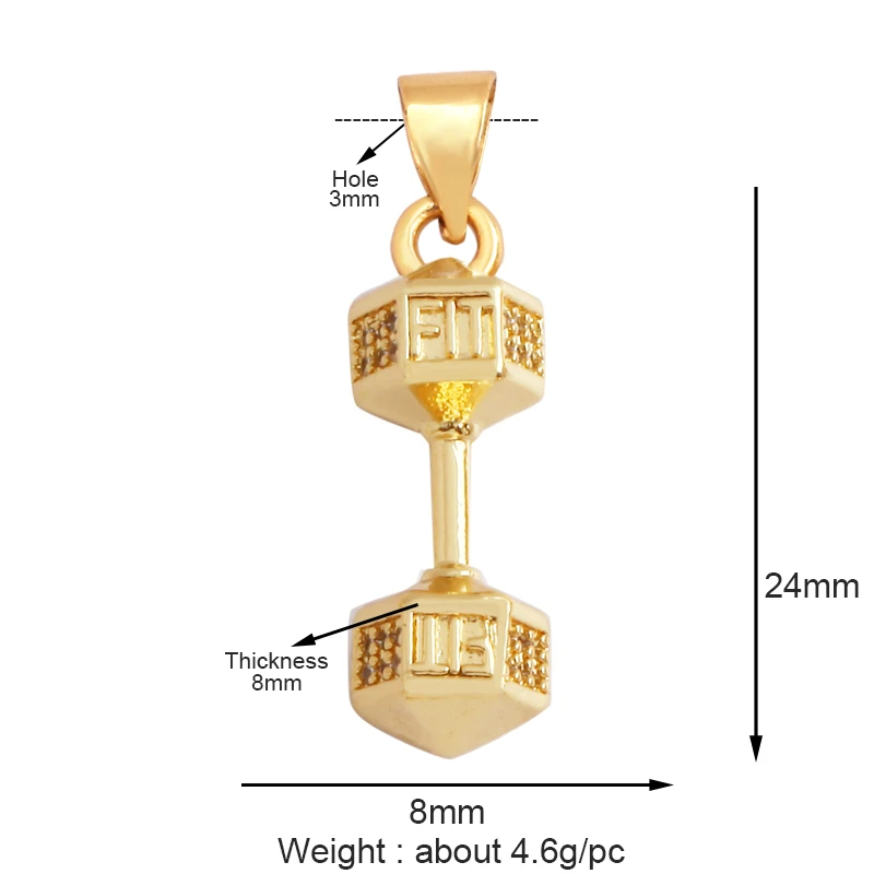 Cowboystiefel Sport Baseball Hantel Yoga Herren Zirkonia gepflasterter Stoff Charm Anhänger, 18K Gold Halskette Handwerk Schmuck Versorgung L99 – Detail 15