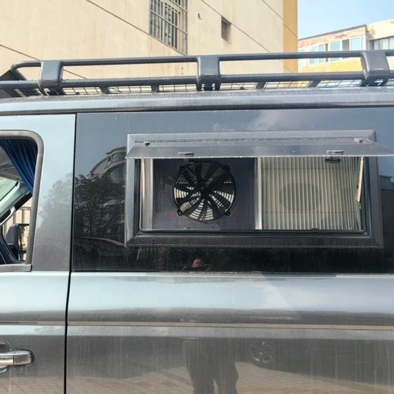 RV outside push window ventilation fan Car exhaust fan 12V electric fan Car window oil exhaust Car ventilation