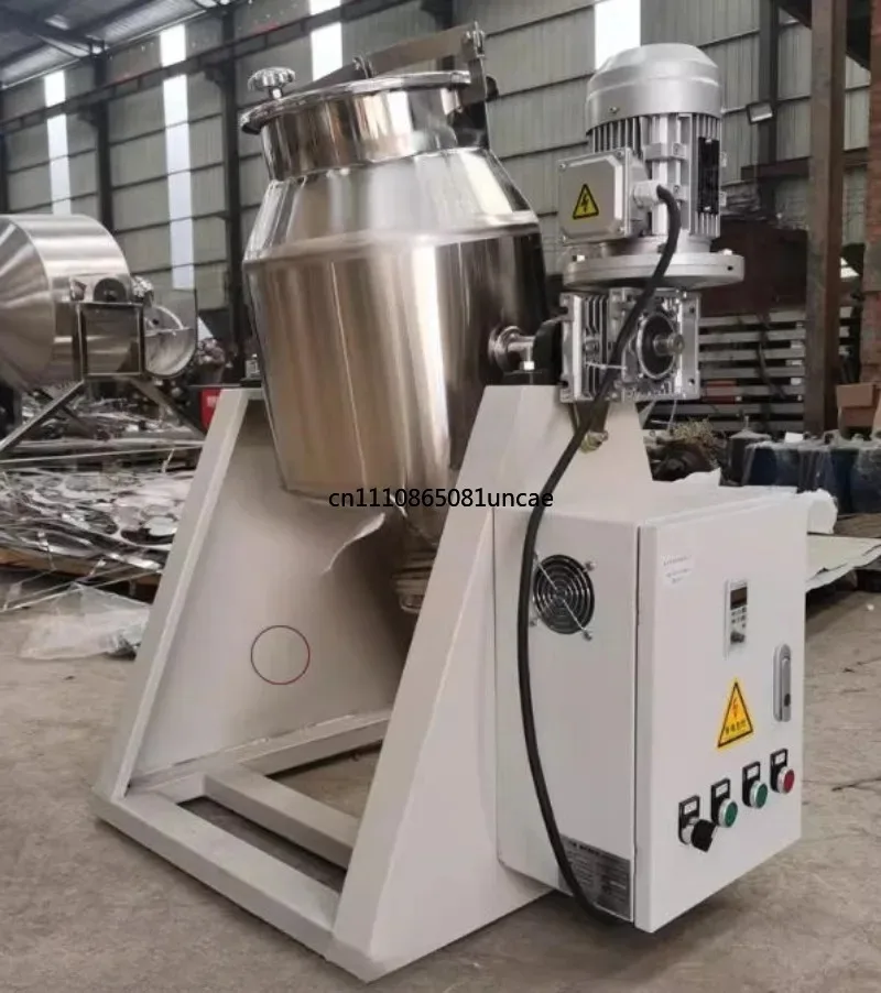 Silent Dry Powder Mixer Stainless Steel Waist Drum Type Small Commercial Mixer for Food Seasoning Blending