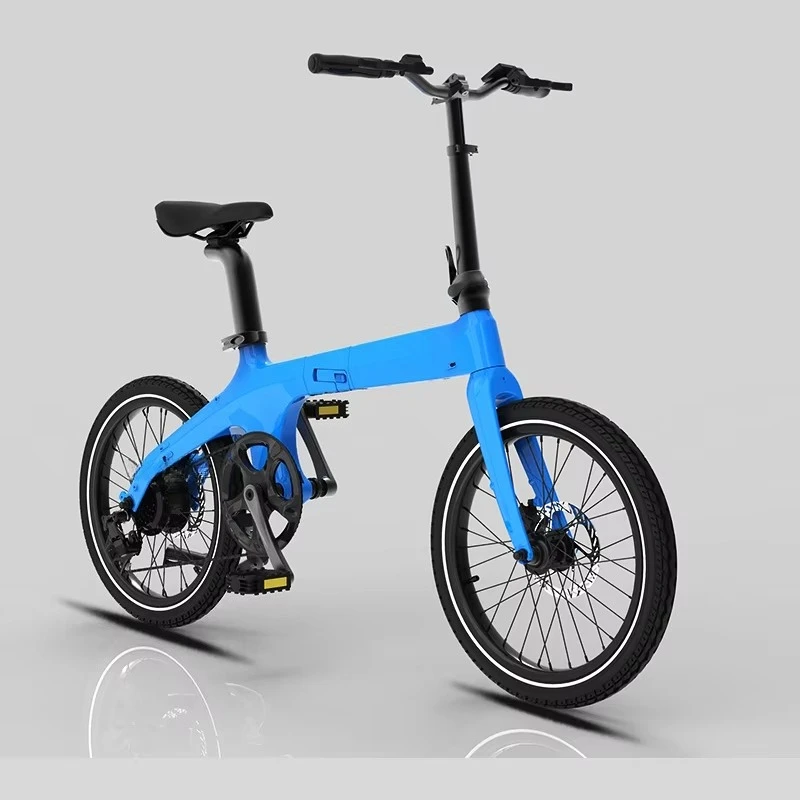 36V 7.0Ah Integrated Battery Mini Folding Electric Bike Adult Road Bike Light Weight Carbon Fiber Ebike