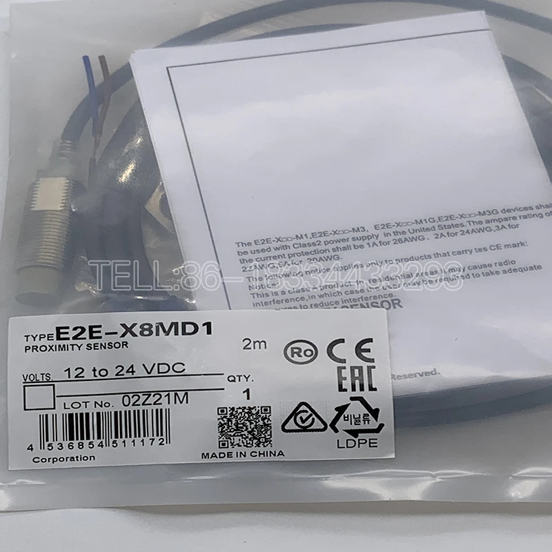 Nuevo Sensor de proximidad inductivo Original E2E-X8MD1-M1GJ E2E-X8MD1-M1TGJ E2E-X8MD1-M1GJ-Z un año de garantía