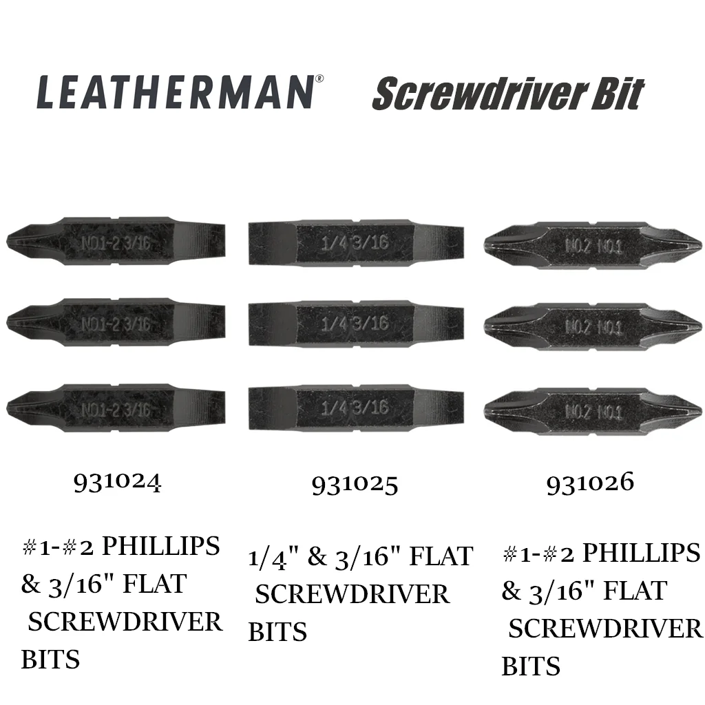 Leatherman  Flat/Phillips Screwdriver Bit (3-Pack)  931024/931025/931026