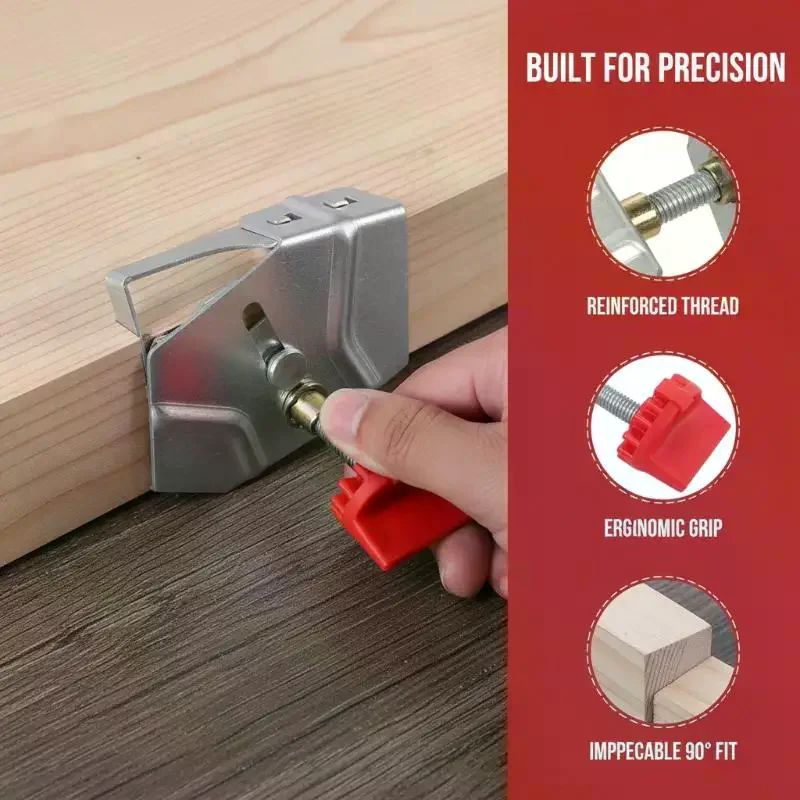 90 Degree Right Angle Corner Clamps Adjustable for Woodworking Gluing Up Wood Joints Photo Frame Assembly Carpentry Projects