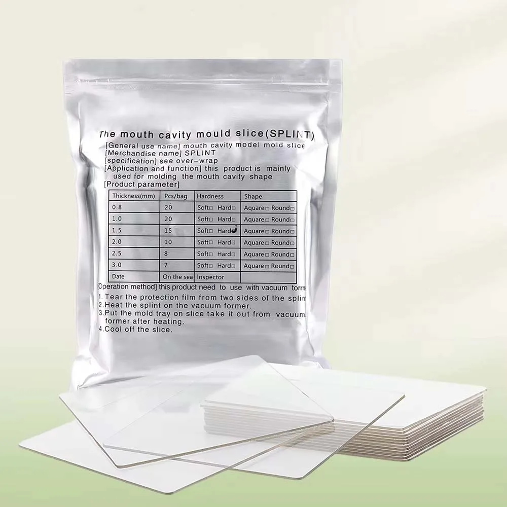 

8/10/15/20 pcs Dental Lab Orthodontic Splint Retainer Slice Vacuum Forming Sheet Soft Hard 1.0/1.5/2.0mm Thermoforming Material