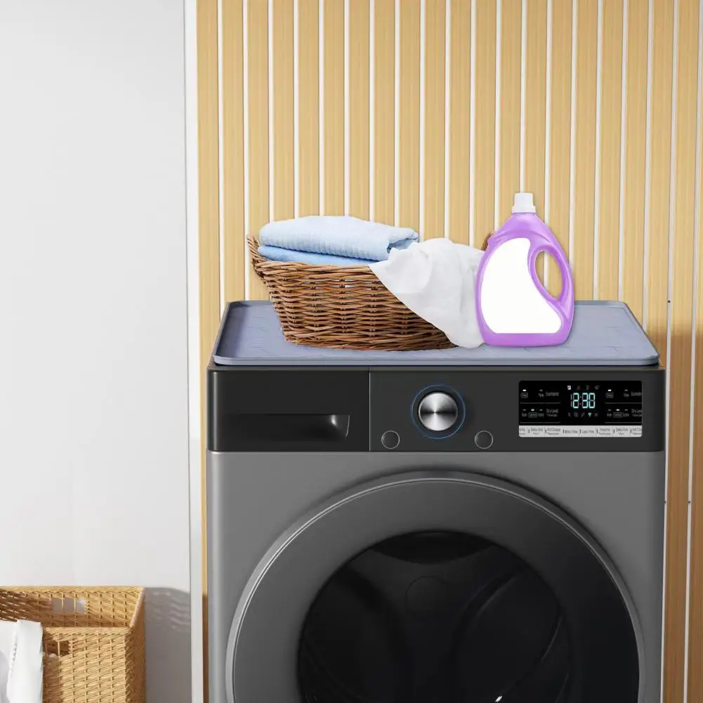 Washer Floor Scratch Protector Silicone Washing Machine Mat with Raised Edges Non-slip Vibration Reduction Pad Waterproof Dryer