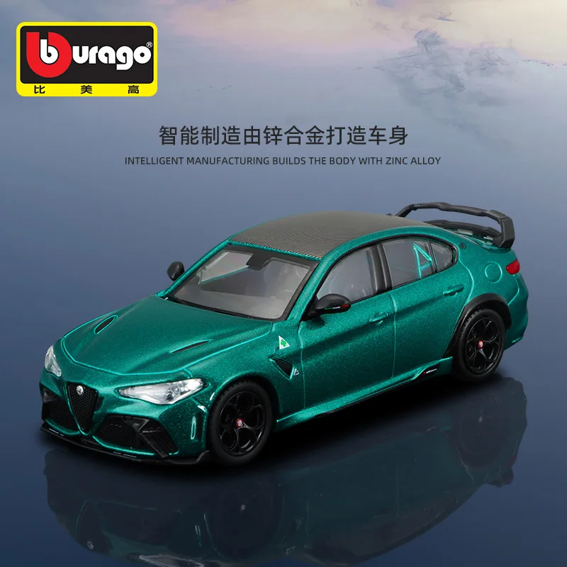 Baru Bburago 1:18 Alfa Romeo Glam mobil Model GTAm edisi spesial mobil Aloi Die-cast mobil olahraga hadiah mainan balap kendaraan mewah