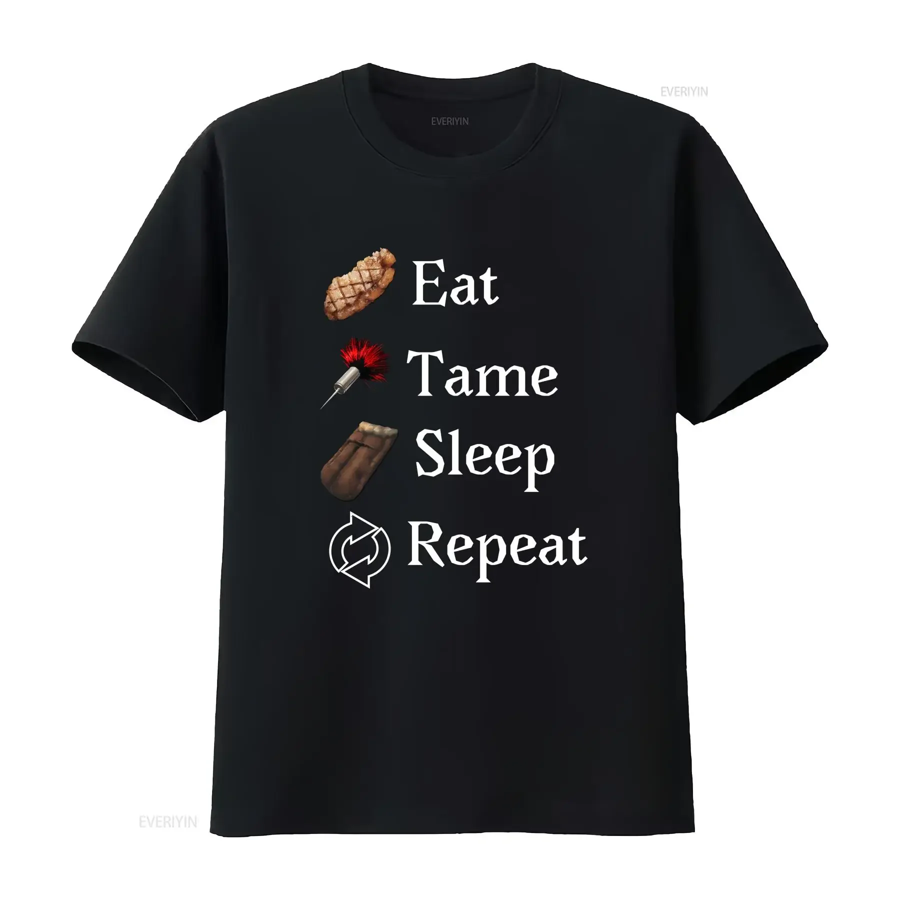 تي شيرت Ark Survival Evolved Ascended Eat Tame Sleep Repeat تي شيرت Rex Dino مغسول ريترو 2000s Nature Dad s عتيق مغسول #1