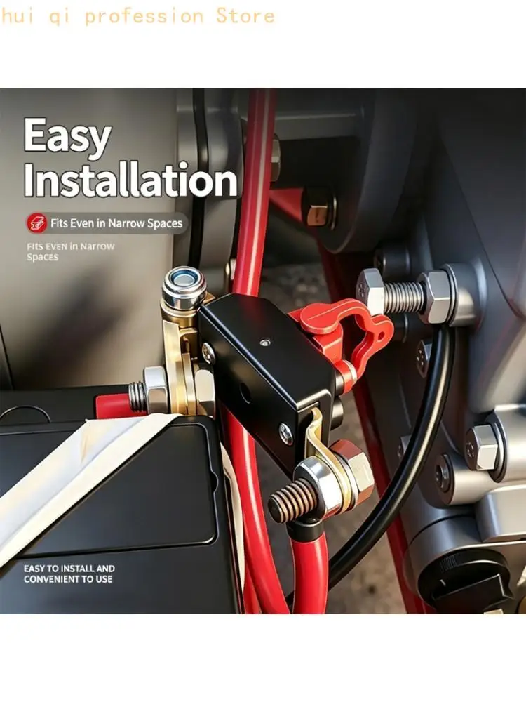 Copper Terminal Battery Disconnect Switches Breaker for Motorcycles with Hand Operated Cutoff Control for Storage and