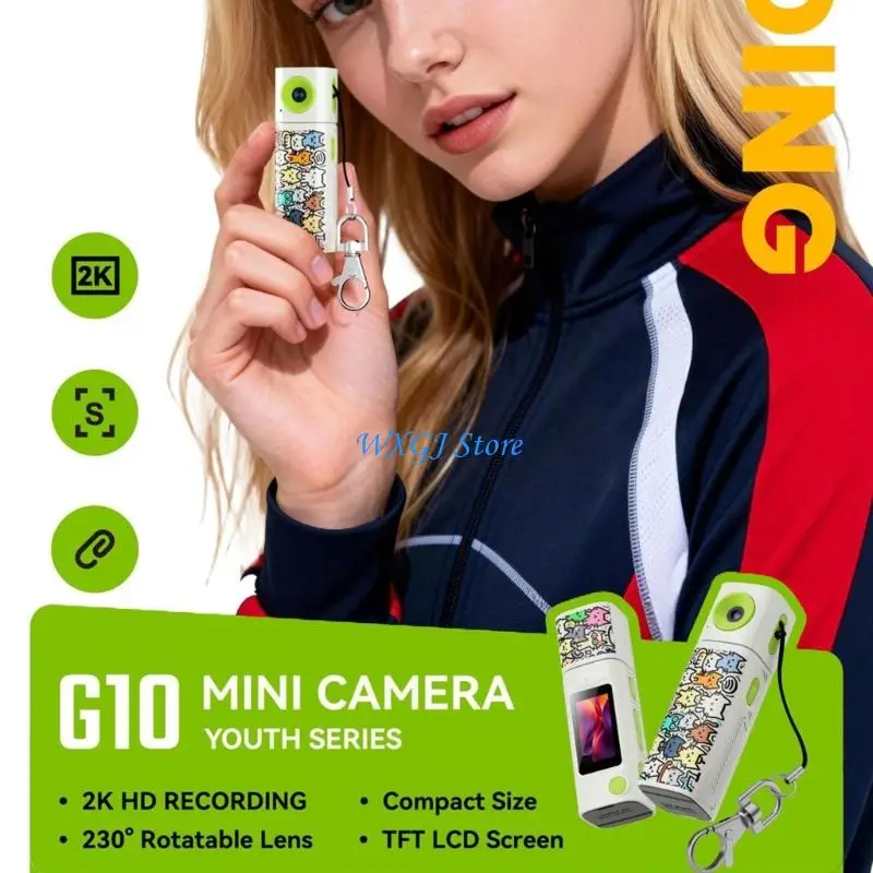 

37JE Creative Lipstick Keychain with 0.96 Inch LCD Display Screen for Travel