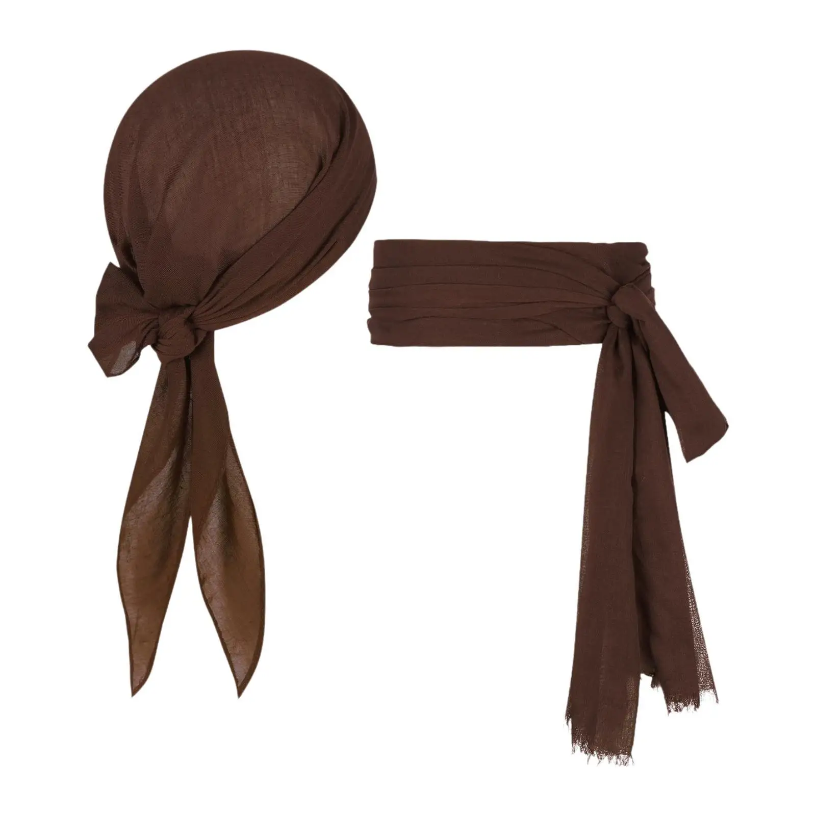 Pirate Costume Set Turban Sash Fancy Dress Decorative Decor Headwear for Party Stage Performance Birthday Men Role Playing