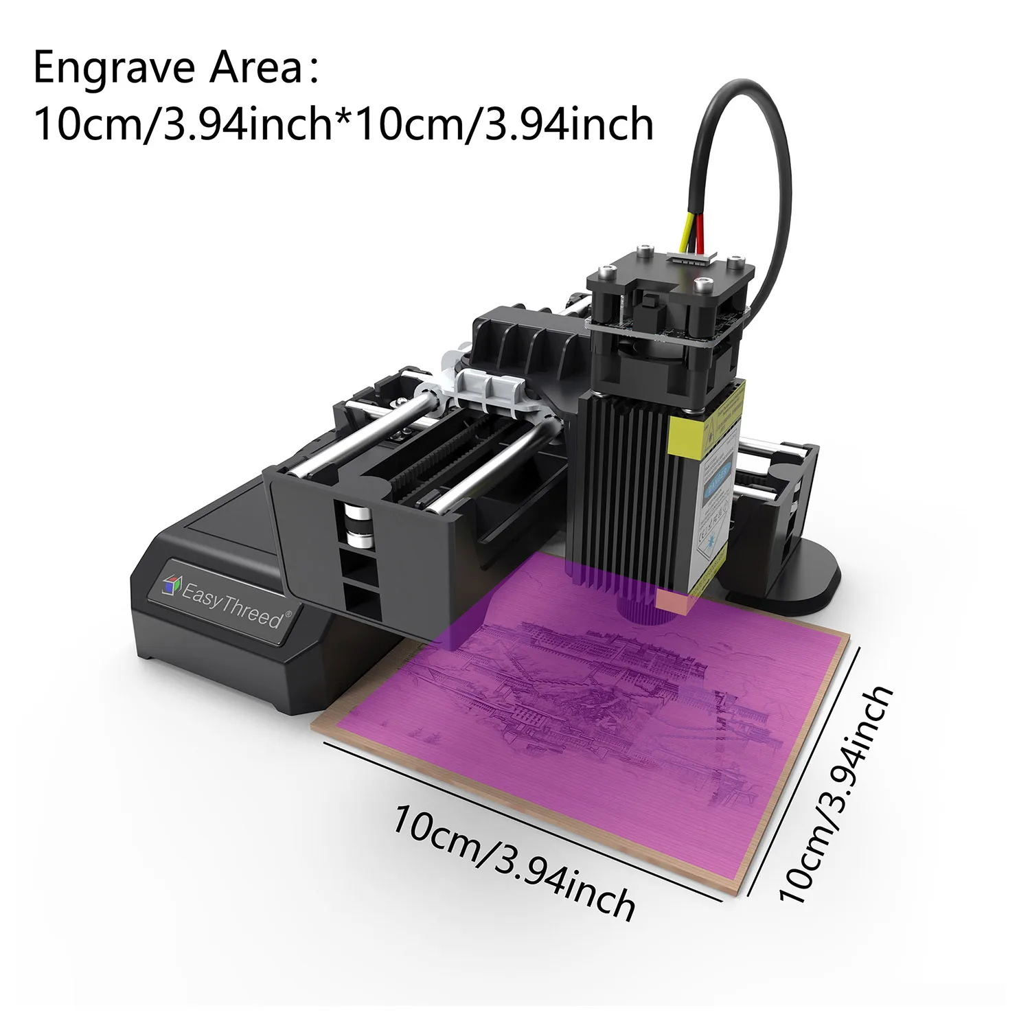 Máquina de grabado láser portátil de 2W para madera, acrílico, CNC, plástico, UE, EE. UU., RU, almacén, envío, grabador láser ligero