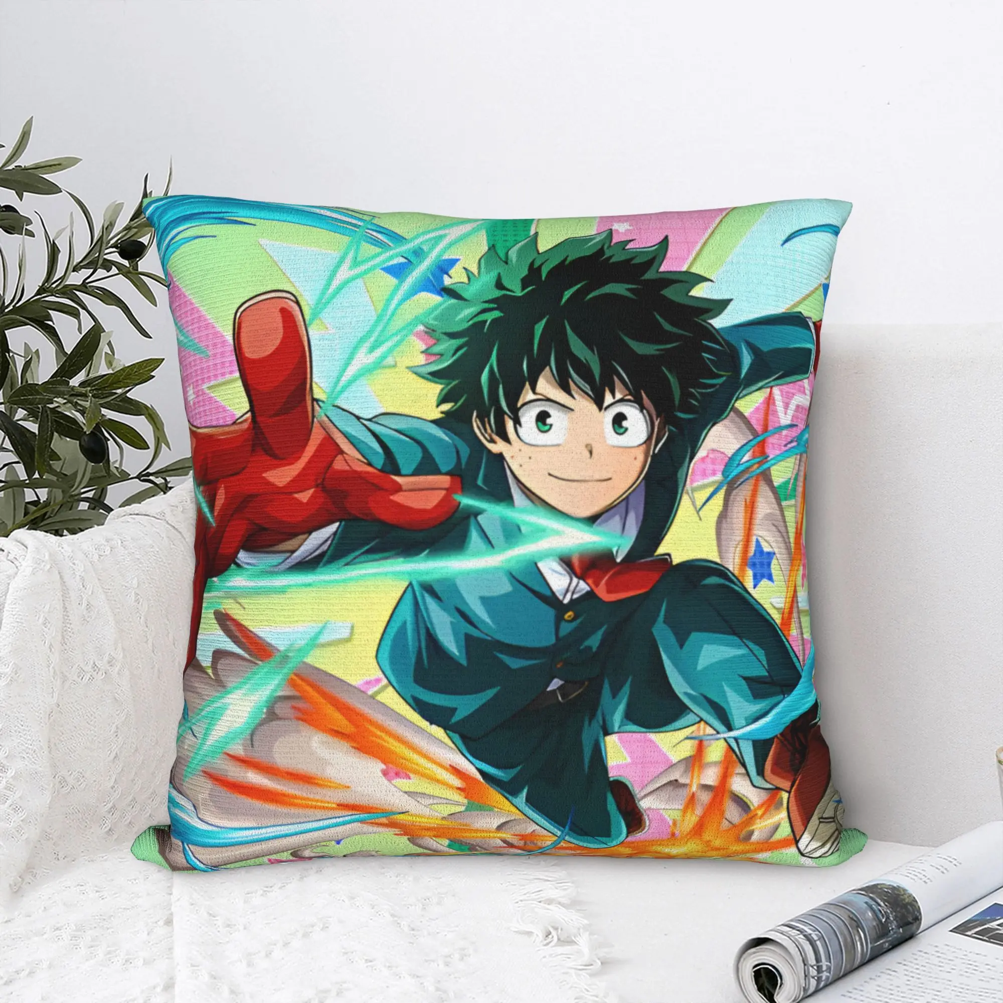 My H-Heros Academias Modern Pillow Cover Bedroom Decoration Retro Cartoon Chair Cushion
