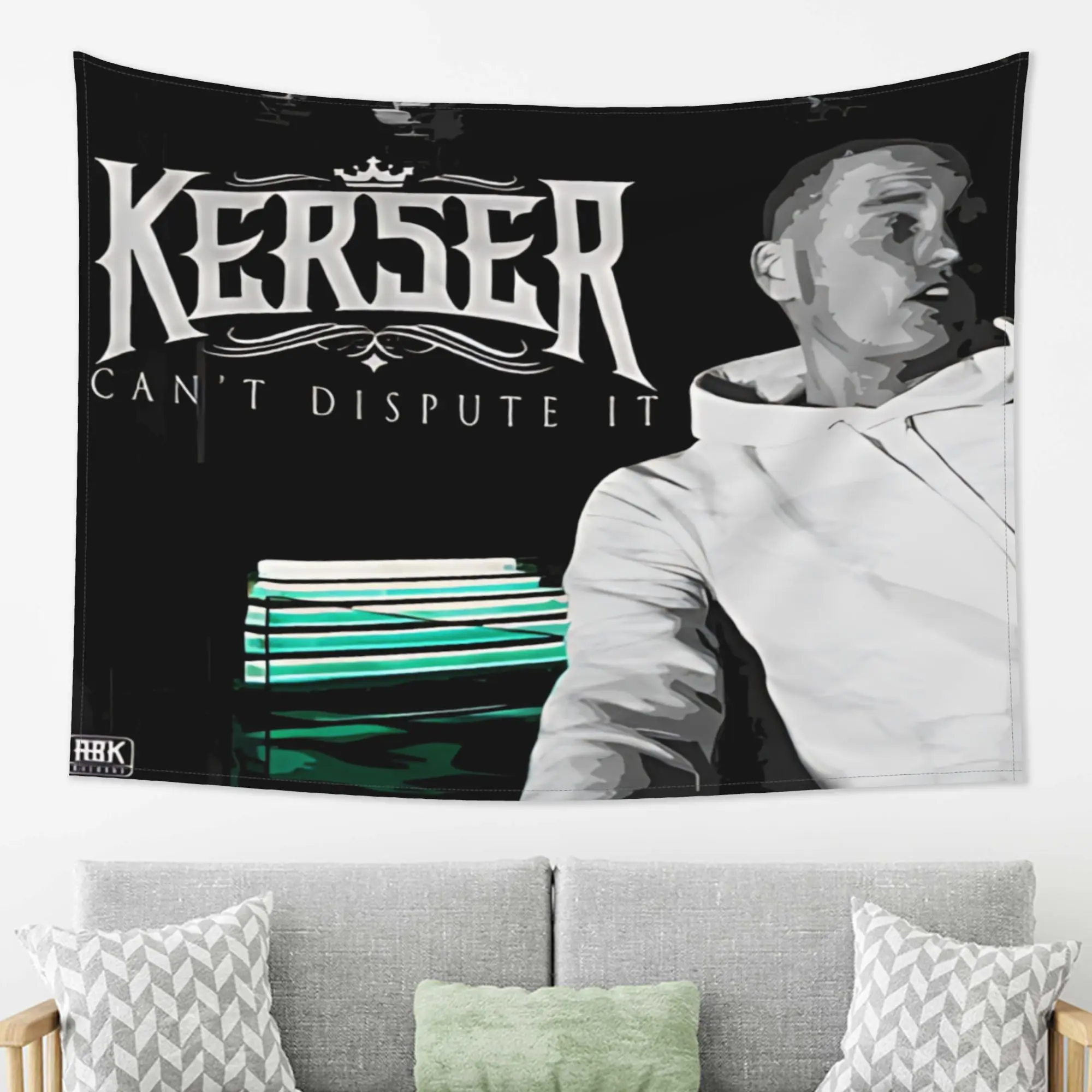 2D Flat - 2D Flat 1pc 2D Printing Hip-hop Vocalist Kerser Creative Tapestry, Multi-themed and Full of Modern Art, Suitable for G