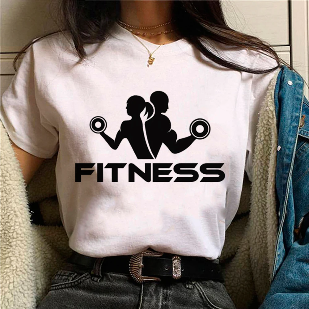 Camiseta de Fitness Crossfit para mujer, camisetas divertidas de anime, ropa de manga para niña