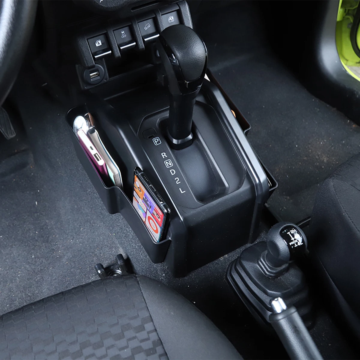 سيارة والعتاد التحول كلا الجانبين صينية صندوق تخزين المنظم مقصورة لسوزوكي جيمي 2019 2020 2021 2022 2023 الملحقات الداخلية #6