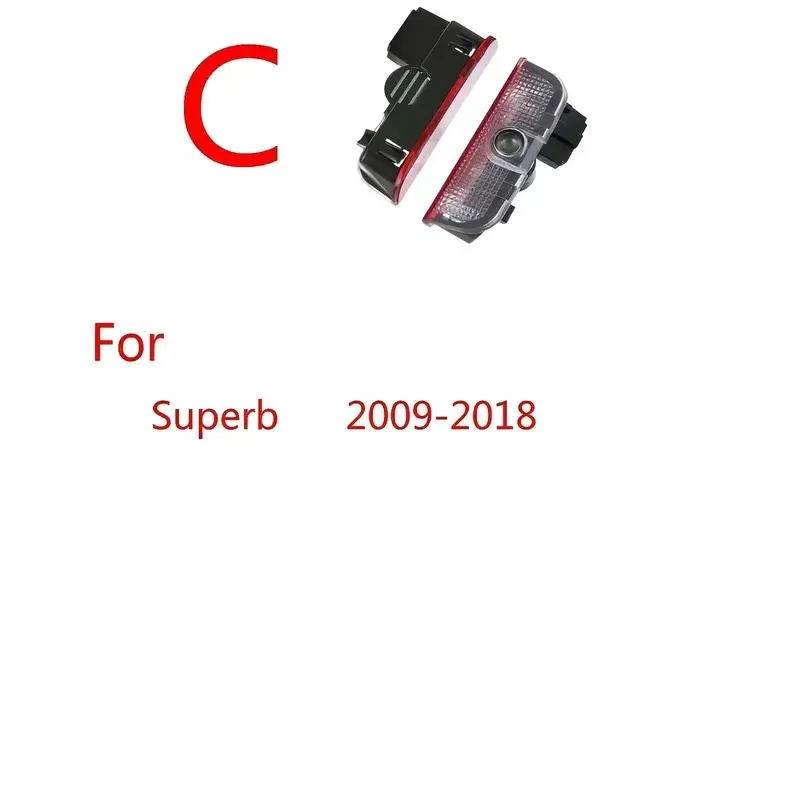 2PCS For Skoda VRS Kodiaq GT Superb 3V 3T B6 B8 Octavia 2 3 A7 A5 MK2 MK3 Karoq Car LED Door Logo Projector Light Accessories - view 5