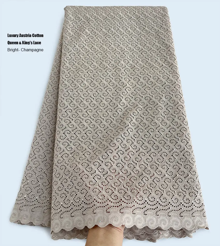Top Quality Original Austria Cotton Lace for Men and Women African Embroidered Lace Fabric Nigeria Ceremony Cloth Sewing Dress