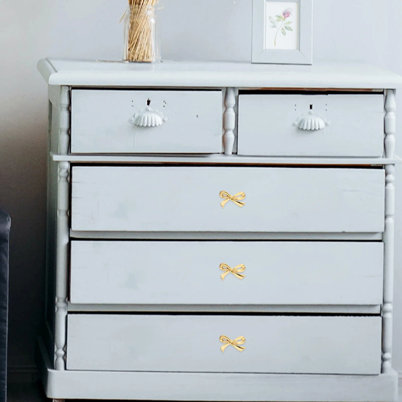 

Brass Bowknot Drawer Knob Vintage Style Decorative Furniture Handle for Cabinet Door Wardrobe Pull Cabinet Knob