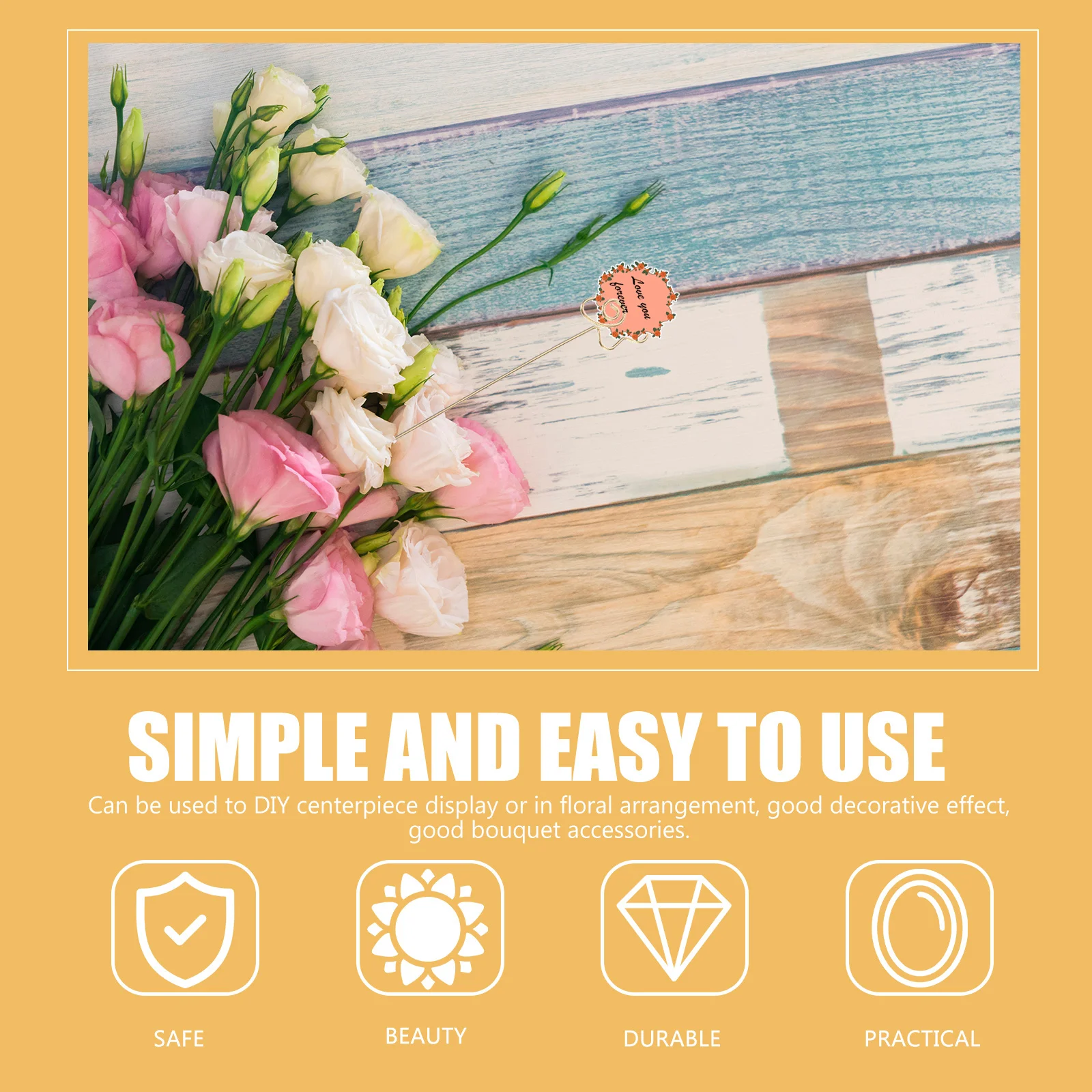 

30Pcs Steel Floral Memo Card Holders Bouquet DIY Picks Bouquet Packing Clips Wedding Event Birthday Accessories