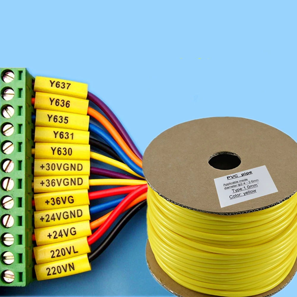 PVC Tube Yellow PVC Sleeve For Wire Marking Machine Cable ID Printer Electronic Lettering Machine