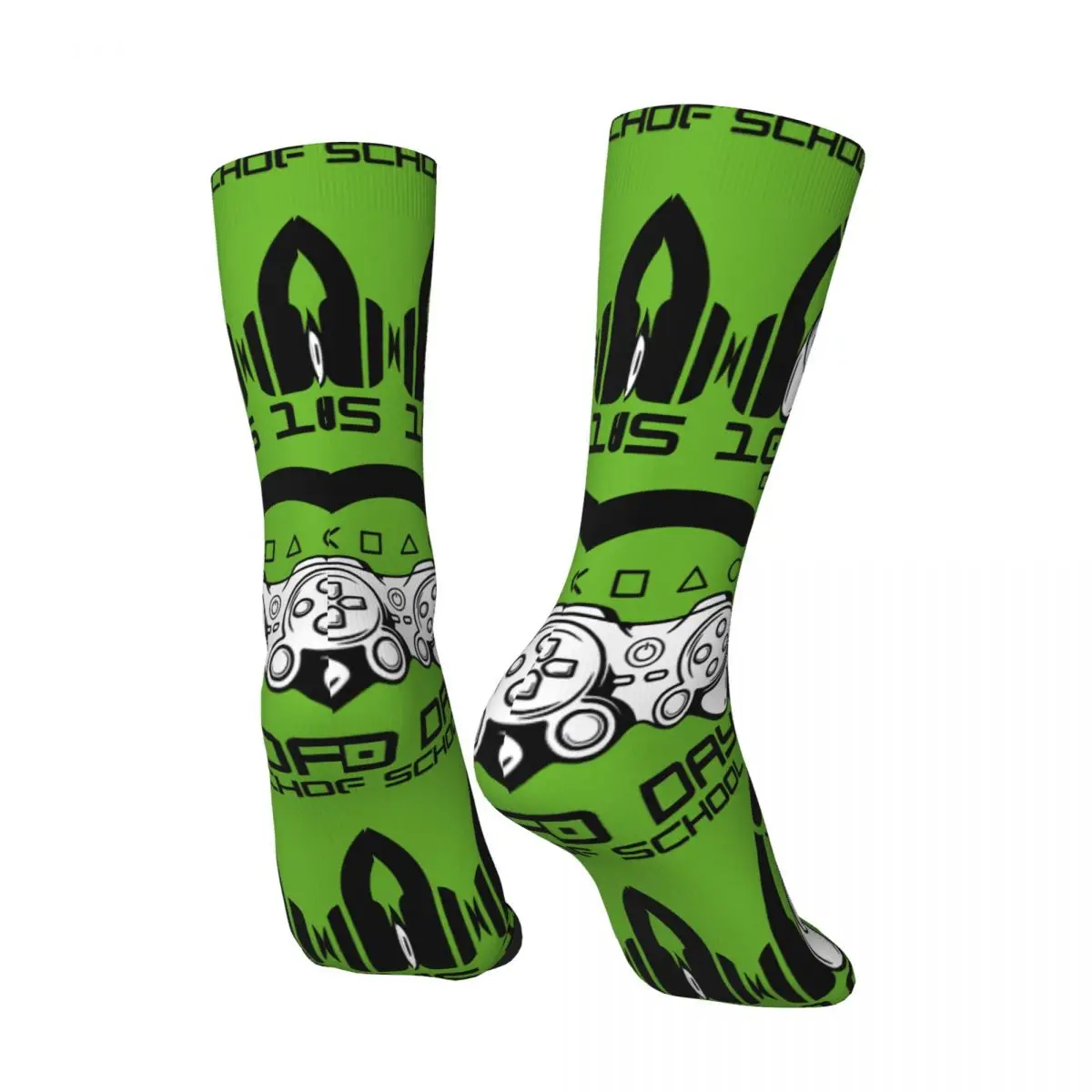 Hip Hop Vintage 100 Days Of School Gamer Crazy Men's compression Socks Unisex Printed Funny Novelty Happy Crew Sock Boys Gift